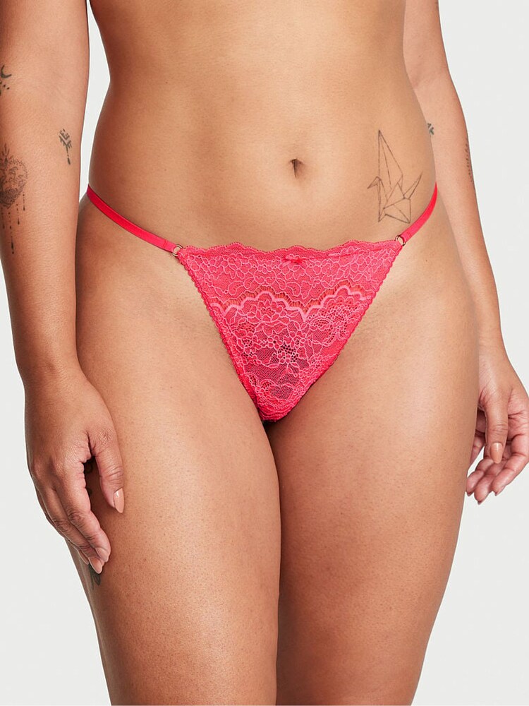 Victoria's Secret Hottie Pink Lace G String Knickers - Image 1 of 3