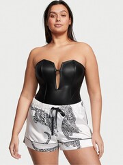 Victoria's Secret Black Faux Leather Bodysuit - Image 3 of 4