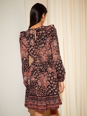 Friends Like These Orange Ruffle Sleeve Mini Fit and Flare Dress - Image 4 of 4