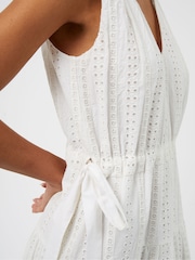Great Plains White Summer Embroidery V Neck Dress - Image 2 of 4