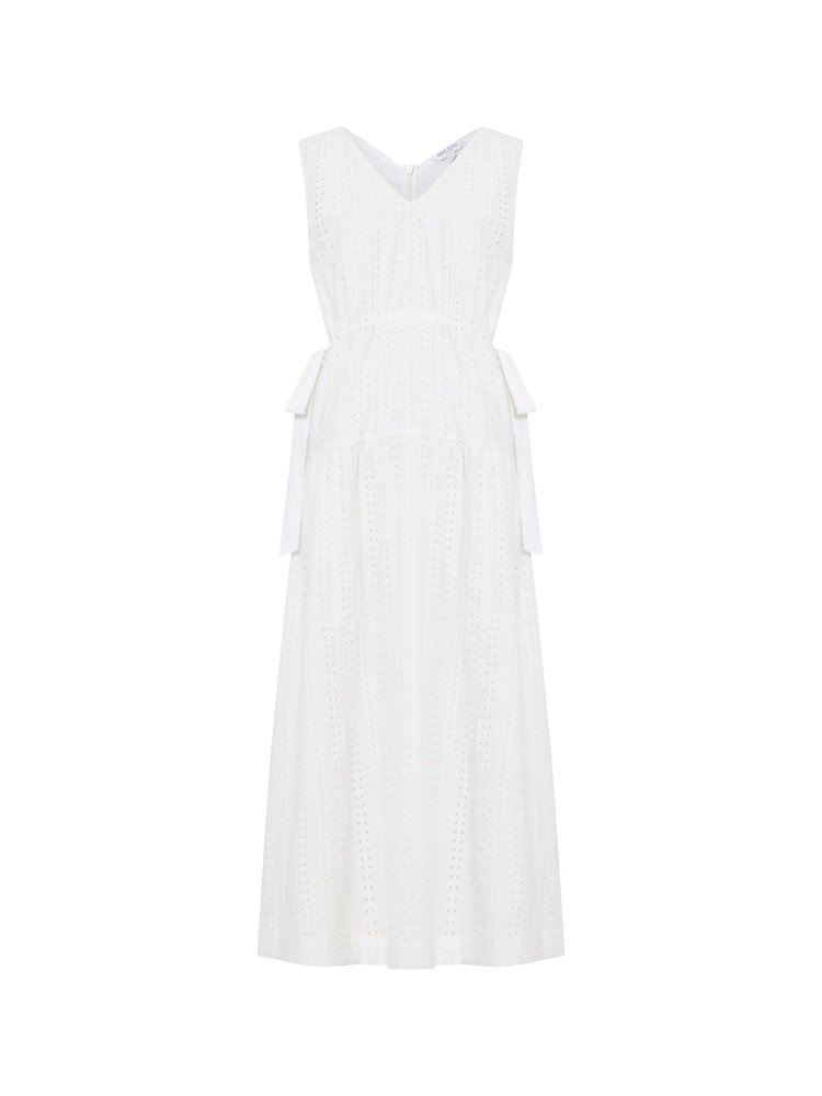 Great Plains White Summer Embroidery V Neck Dress - Image 4 of 4