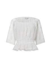 Great Plains White Summer Embroidery Square Neck Top - Image 4 of 4
