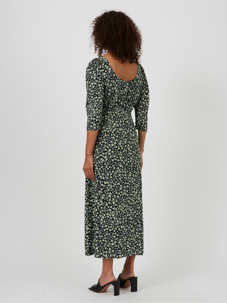 Great Plains Green & Navy Blue Bella Ditsy Scoop Back Dress - Image 2 of 3