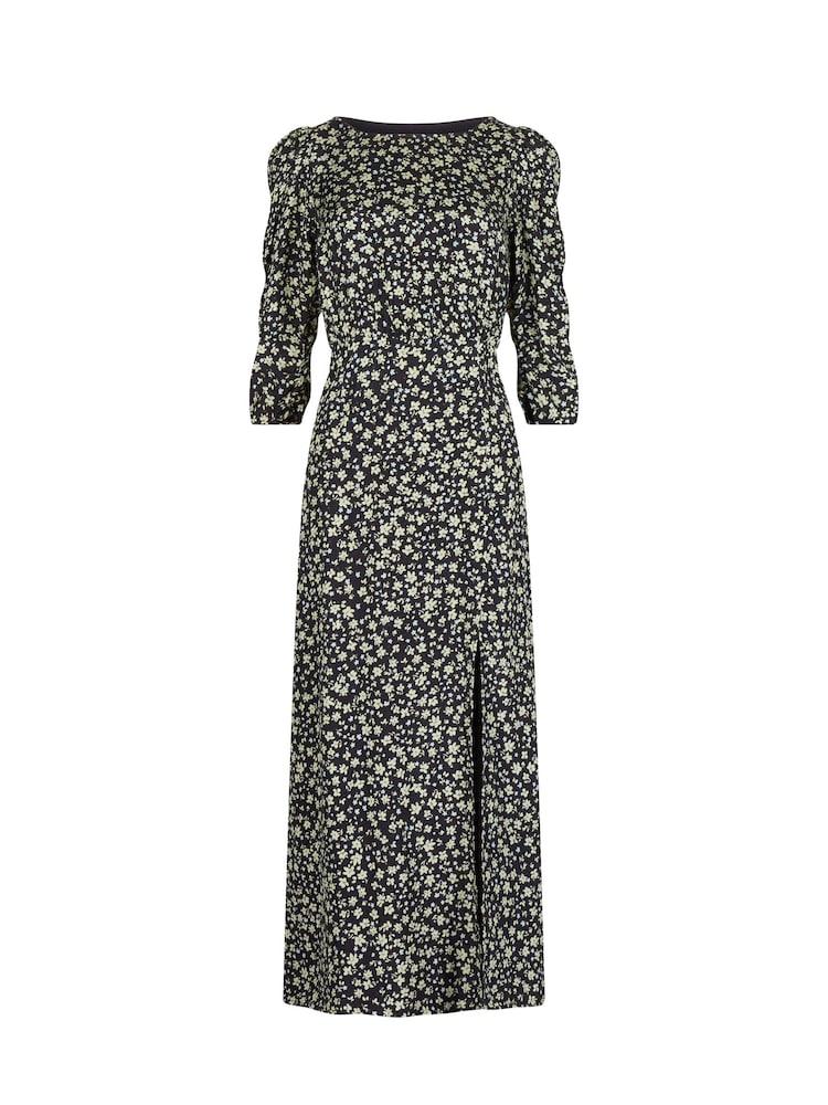 Great Plains Green & Navy Blue Bella Ditsy Scoop Back Dress - Image 3 of 3
