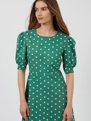 Great Plains Green Daisy Embroidery Midi Dress - Image 2 of 4