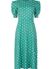 Great Plains Green Daisy Embroidery Midi Dress - Image 4 of 4
