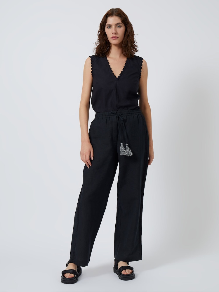 Great Plains Black Spring Drawstring Trouser - Image 1 of 4