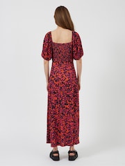 Great Plains Black Multi Grenada Jersey Smocked Top Dress - Image 4 of 5
