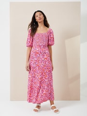 Great Plains Pink Grenada Jersey Smocked Top Dress - Image 1 of 4