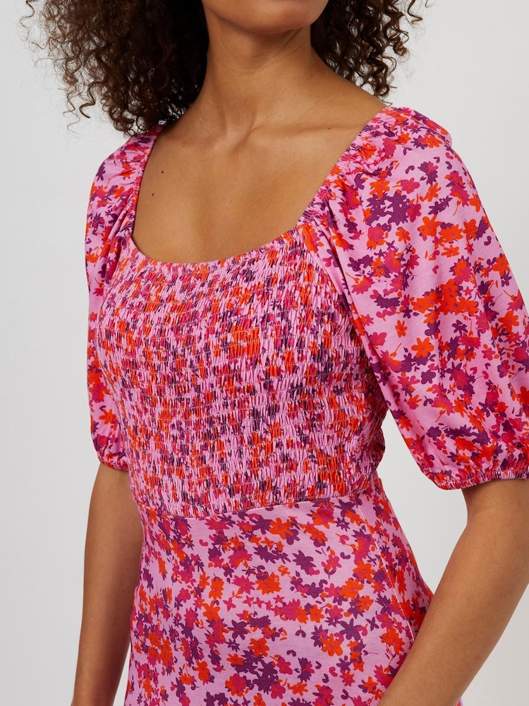 Great Plains Pink Grenada Jersey Smocked Top Dress - Image 2 of 4