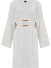 Pour Moi White Ecovero Crinkle O Ring Cover Up - Image 4 of 5