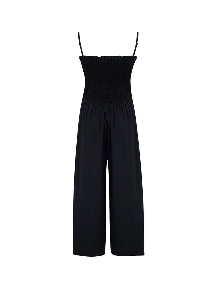 Pour Moi Black Shirred Bodice Culotte Jumpsuit - Image 5 of 5 Pour Moi Black Shirred Bodice Culotte Jumpsuit - Image 5 of 5