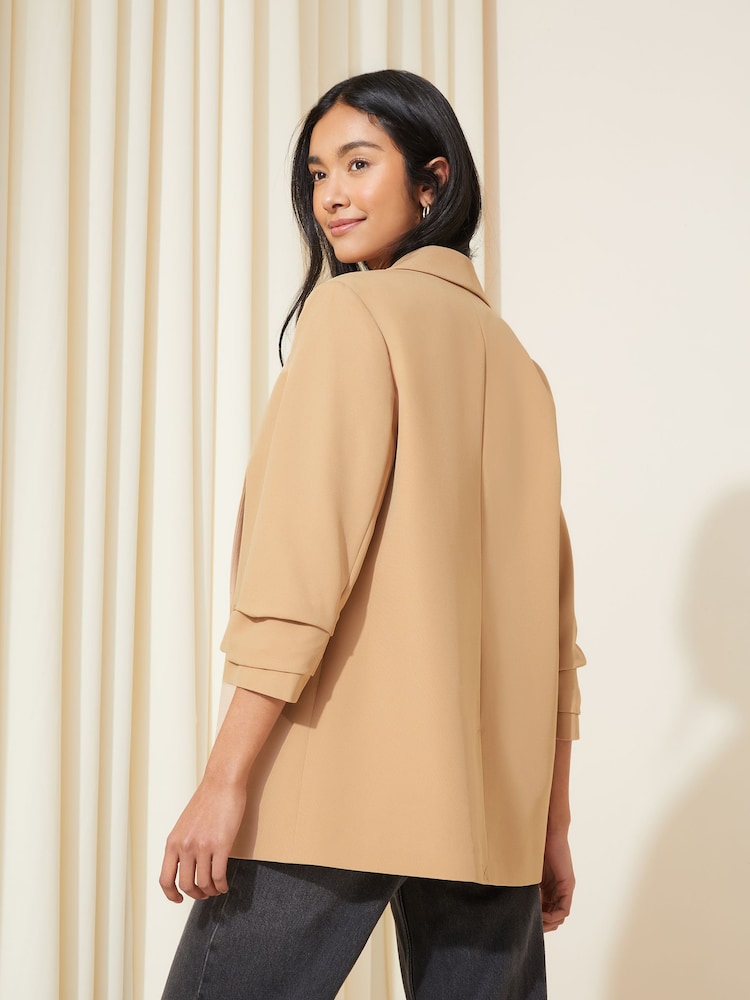 Friends Like These Camel Nude Edge to Edge Tailored Blazer - Image 4 of 4 Friends Like These Camel Nude Edge to Edge Tailored Blazer - Image 4 of 4