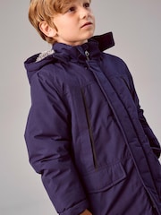 Name It Navy Hooded Parka Jacket - Image 1 of 4