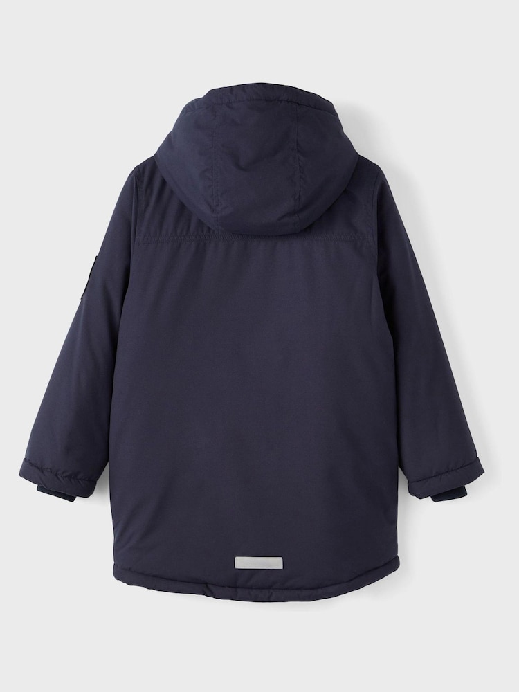 Name It Navy Hooded Parka Jacket - Image 4 of 4