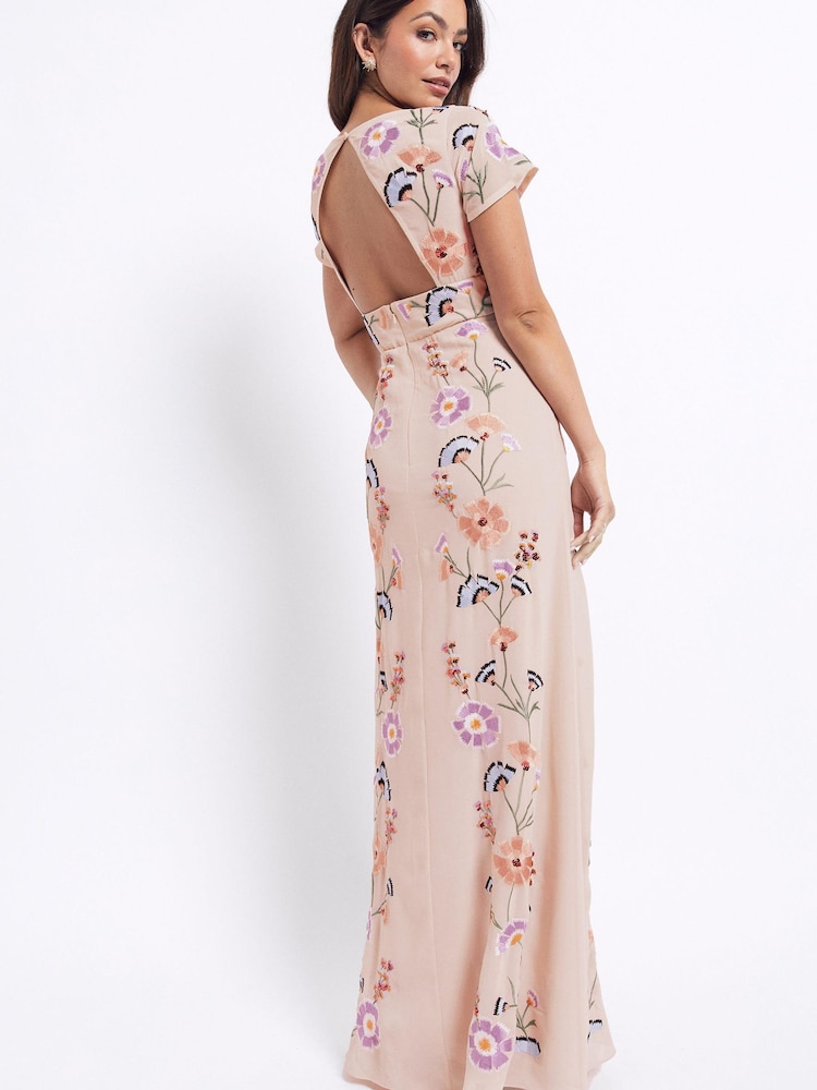 Maya Maxikleid mit Knopfleiste und Stickerei - Bild 2 von 4