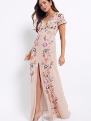 Maya Maxikleid mit Knopfleiste und Stickerei - Bild 3 von 4