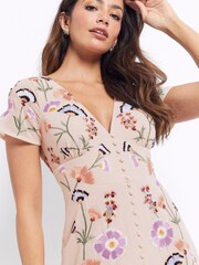 Maya Maxikleid mit Knopfleiste und Stickerei - Bild 4 von 4