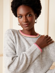 Love & Roses Grey Crew Neck Pointelle Jumper - Image 2 of 4