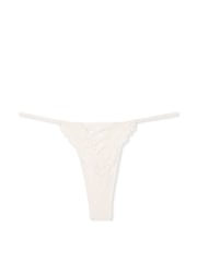 Victoria's Secret Coconut White Boho Floral Thong Embroidered Knickers - Image 3 of 3