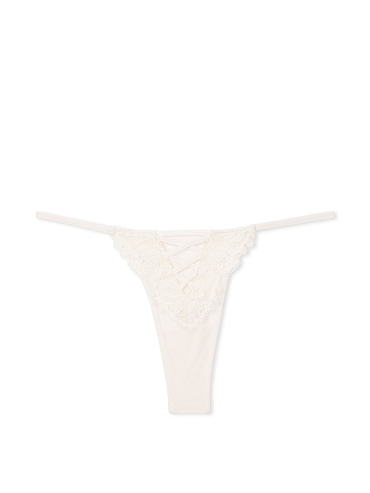 Victoria's Secret Coconut White Boho Floral Thong Embroidered Knickers - Image 3 of 3 Victoria's Secret Coconut White Boho Floral Thong Embroidered Knickers - Image 3 of 3