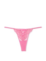 Victoria's Secret Tickled Pink Boho Floral Thong Embroidered Knickers - Image 4 of 4