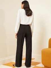 Love & Roses Black Belted High Waist Wide Leg Tailored Trousers - Image 3 of 4
