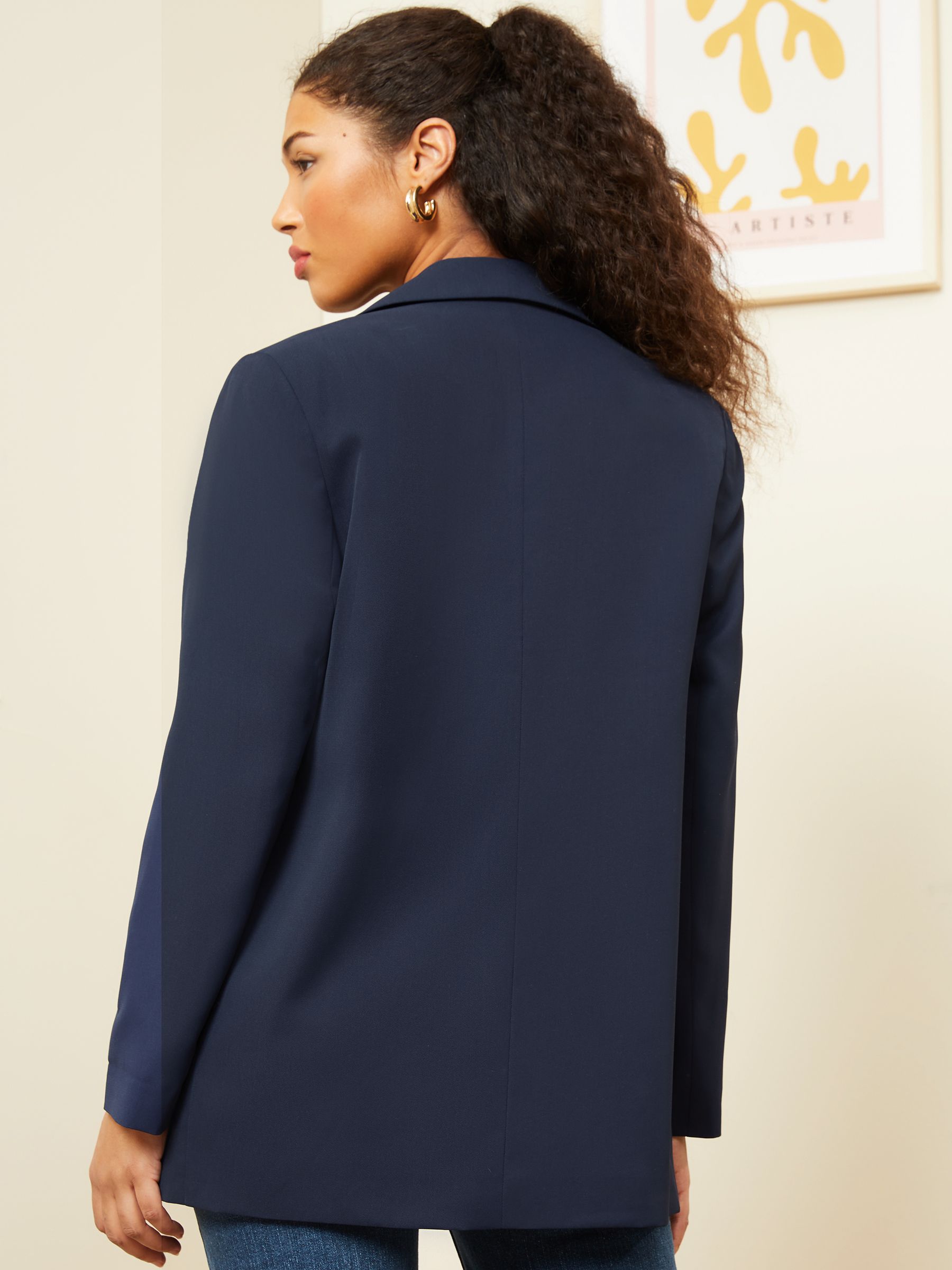 Buy Love & Roses Navy Blue Striped Lining Edge To Edge