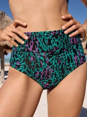 Love & Roses Green Belted High Waisted Bikini Bottom - Image 1 of 4