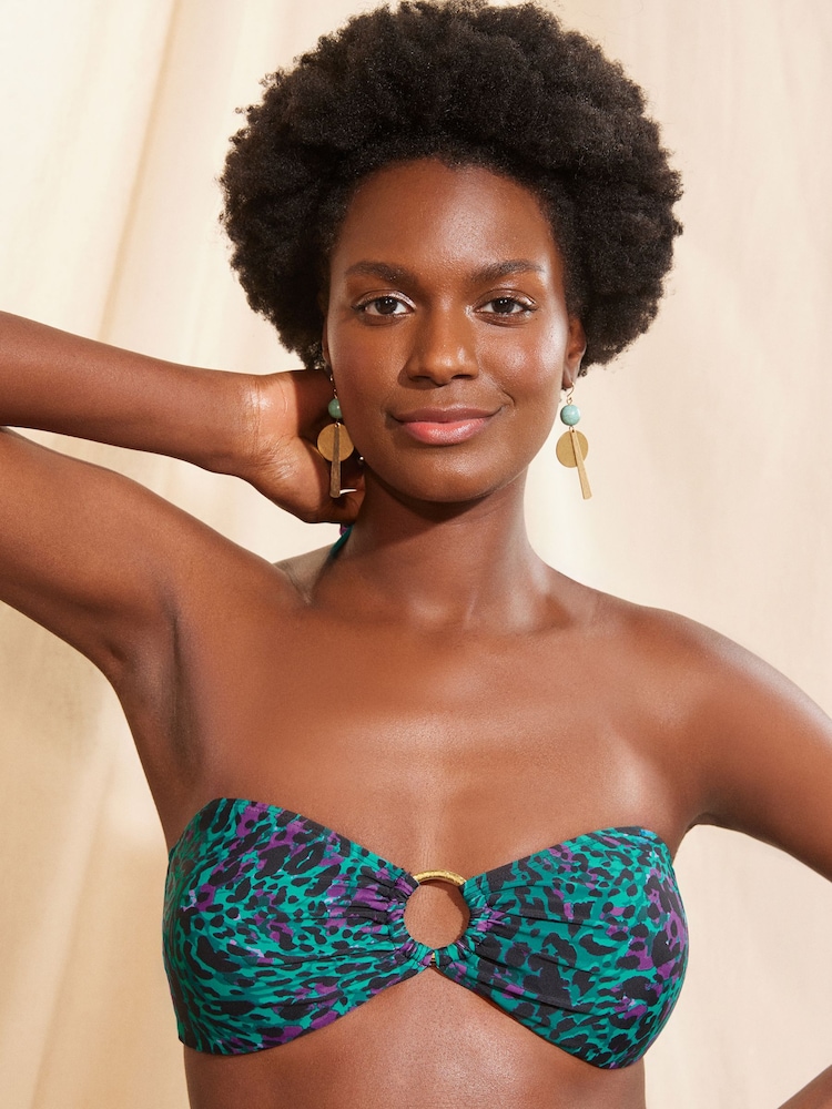Love & Roses Animal Halter Bikini Top - Image 1 of 4