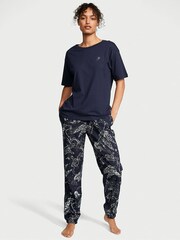 Victoria's Secret Noir Navy Blue Pegasus Long Cuffed Pyjamas - Image 1 of 3