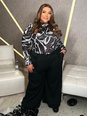 In The Style Black Jess Millichamp Wide Leg Trousers - Image 1 of 4