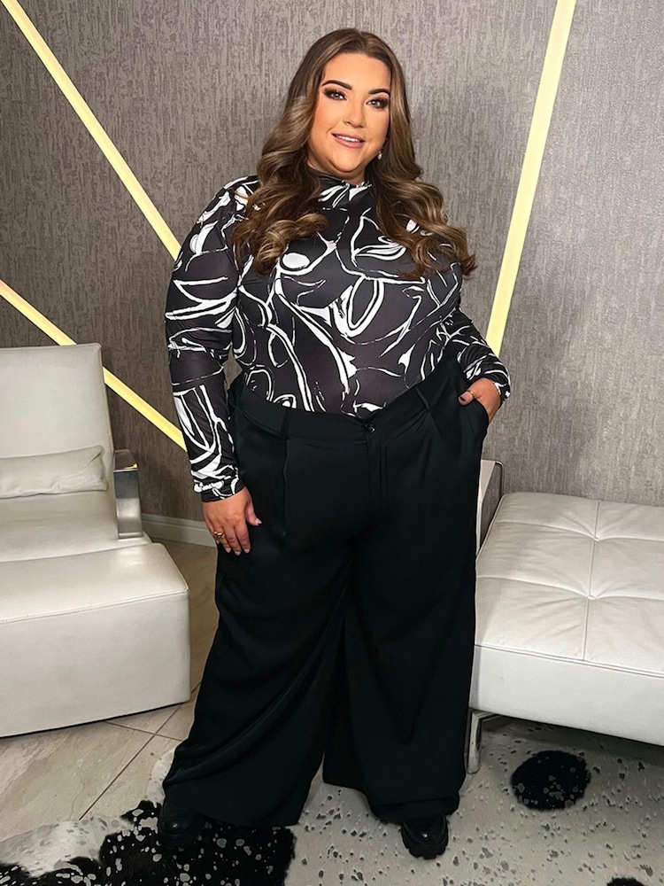 In The Style Black Jess Millichamp Wide Leg Trousers - Image 1 of 4