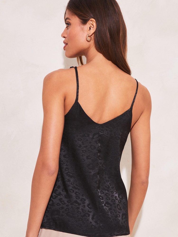 Lipsy Black Chain Trim V Neck Cami Top - Image 2 of 4