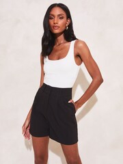 Lipsy Black High Waisted Tailored Summer Shorts - Image 1 of 4