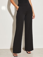 Lipsy Black Wide Leg Woven Smart Trousers - Image 1 of 4