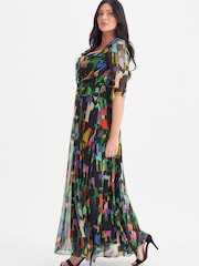 Scarlett & Jo Black Multi Elizabeth Mesh Maxi Dress - Image 3 of 4