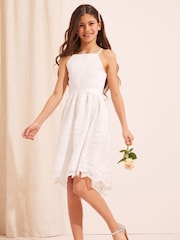 Lipsy Ivory Lace Skirt Occasion Dress - Image 2 of 4