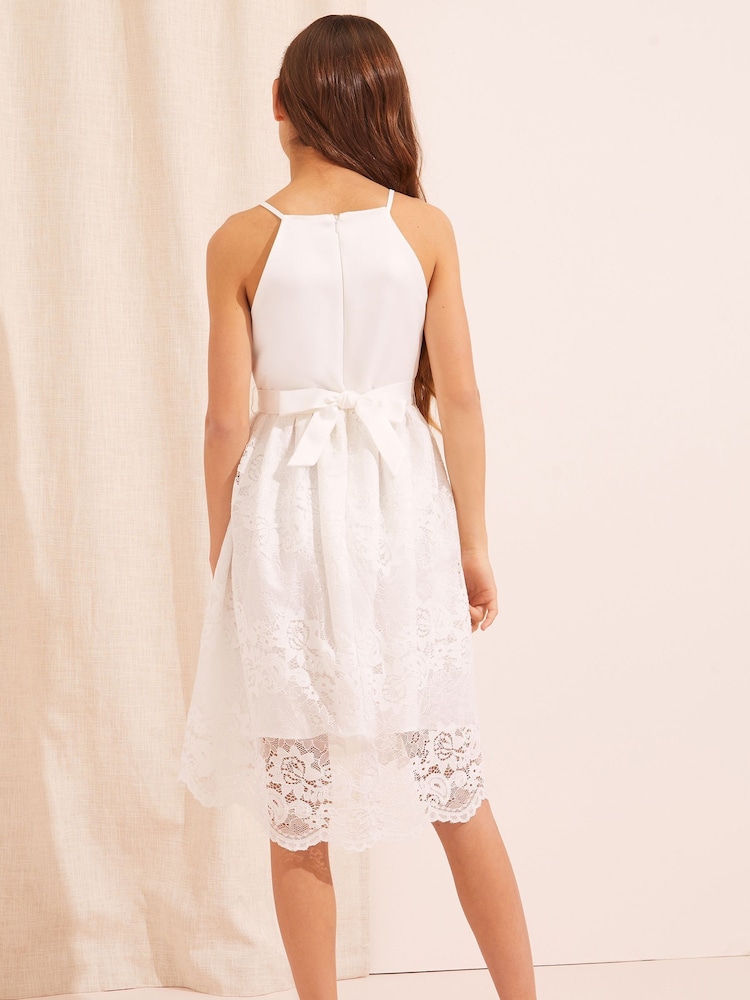 Lipsy Ivory Lace Skirt Occasion Dress - Image 3 of 4