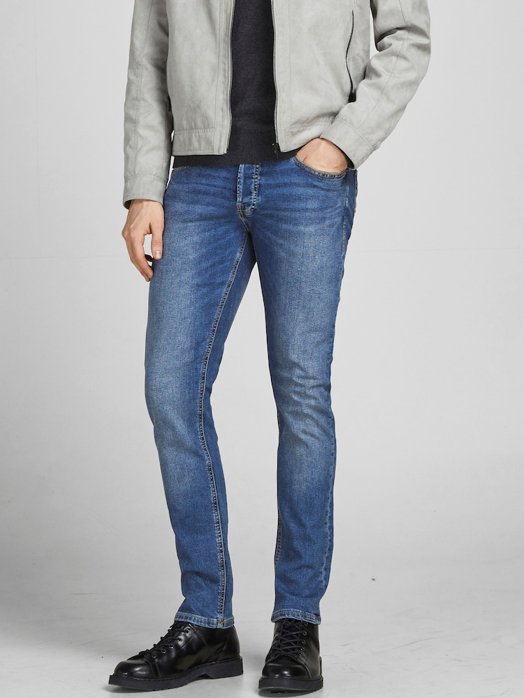 JACK & JONES Mid Blue Glen Slim Tapered Jean - Image 1 of 1