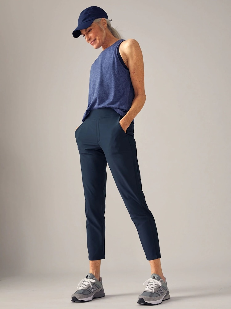 Blauw - Athleta - Brooklyn - Vederlichte enkellange broek met halfhoge taille - Image 1 of 4