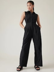 Athleta Black Sleeveless Wide Leg Jumpsuit - Image 1 of 3