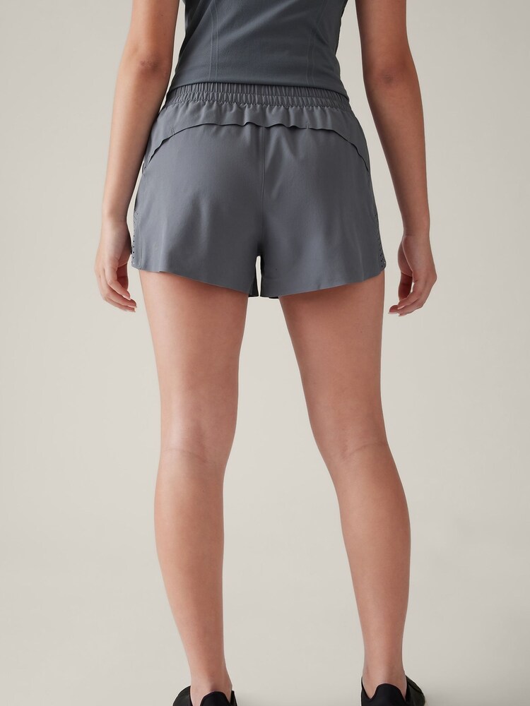 Athleta Blue Mid Rise 3 Inch Running Shorts - Image 2 of 3