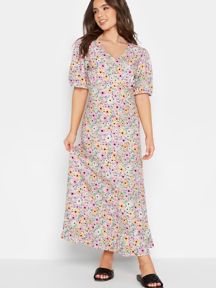PixieGirl Petite Pink Empire Tea Dress - Image 1 of 4 PixieGirl Petite Pink Empire Tea Dress - Image 1 of 4