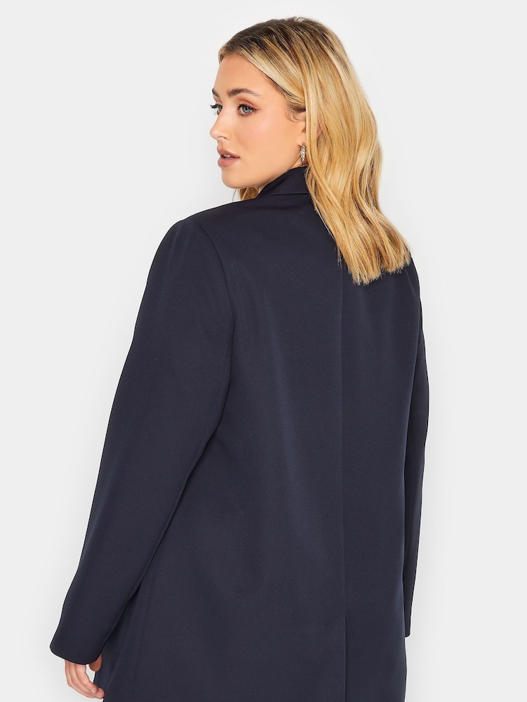 Yours Curve Blue Military Tailored Blazer - Image 2 of 5