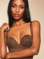 Lipsy Espresso Brown Sculpt Tummy Control Wear Your Own Bra Shapewear Body - Image 3 of 4