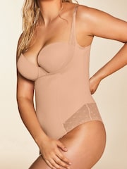 Lipsy Champagne Nude Sculpt Tummy Control Wear Your Own Bra Shapewear Body - Image 4 of 5