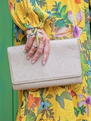 Novo Gold Arcadia Glitter Clutch Bag - Image 1 of 4