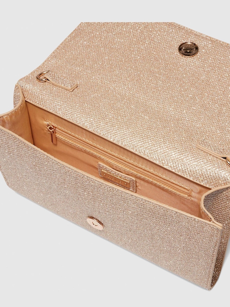 Novo Gold Arcadia Glitter Clutch Bag - Image 4 of 4