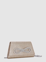 Novo Gold Alias Diamante Bow Clutch Bag - Image 2 of 4